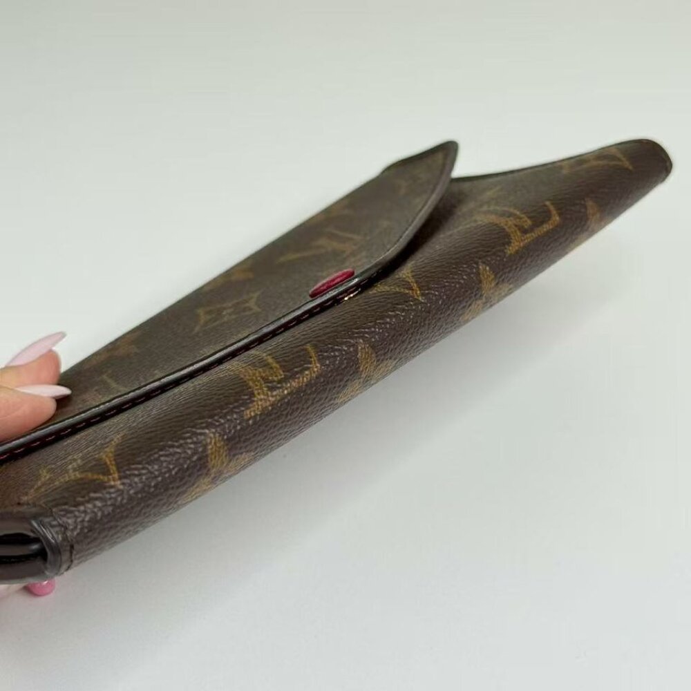Louis Vuitton Monogram Canvas Wallet with Red Accent Button - Picture 5 of 9